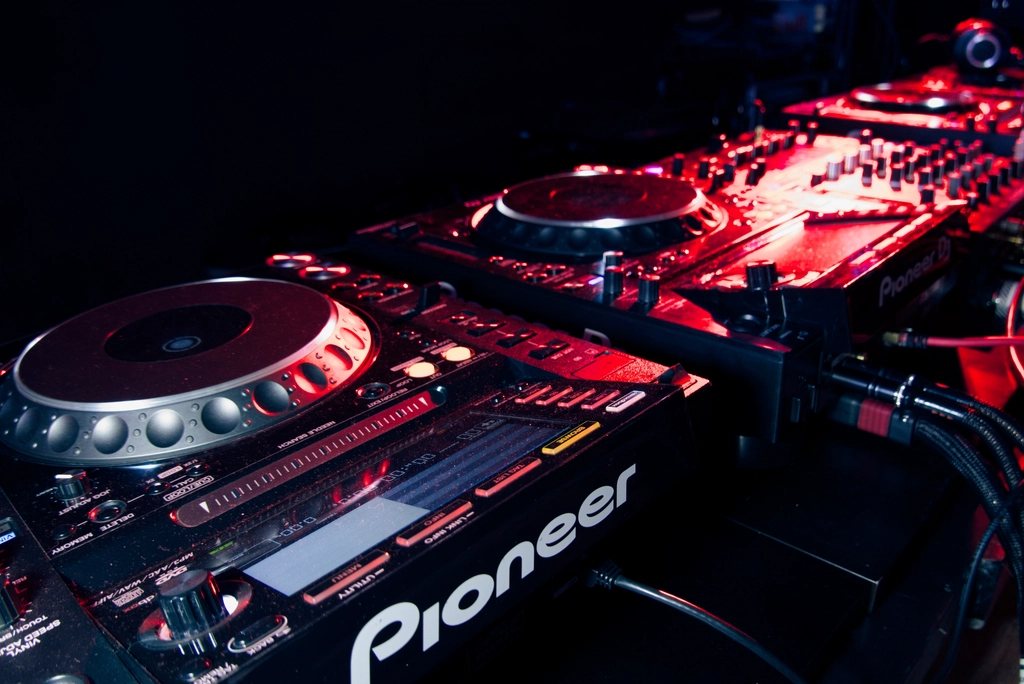 DJ booth, dark & moody style, after party — Basslane DJs